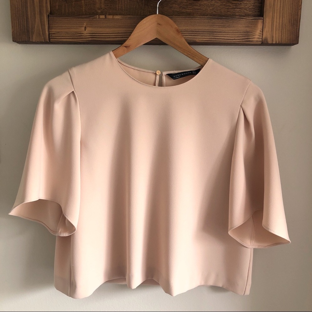 Zara Peach Dressy Top